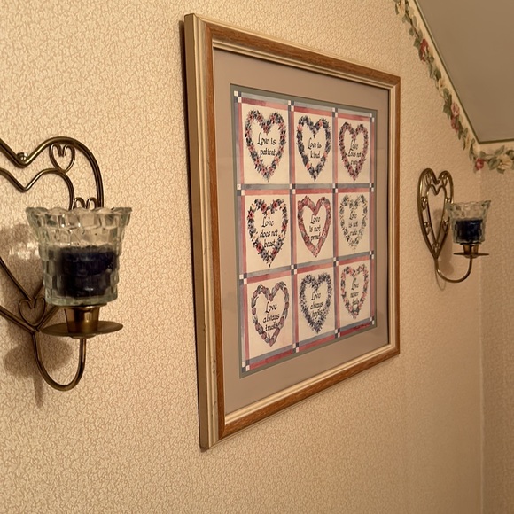 Vintage Home Interior “love is …” picture and sconces - Picture 3 of 4